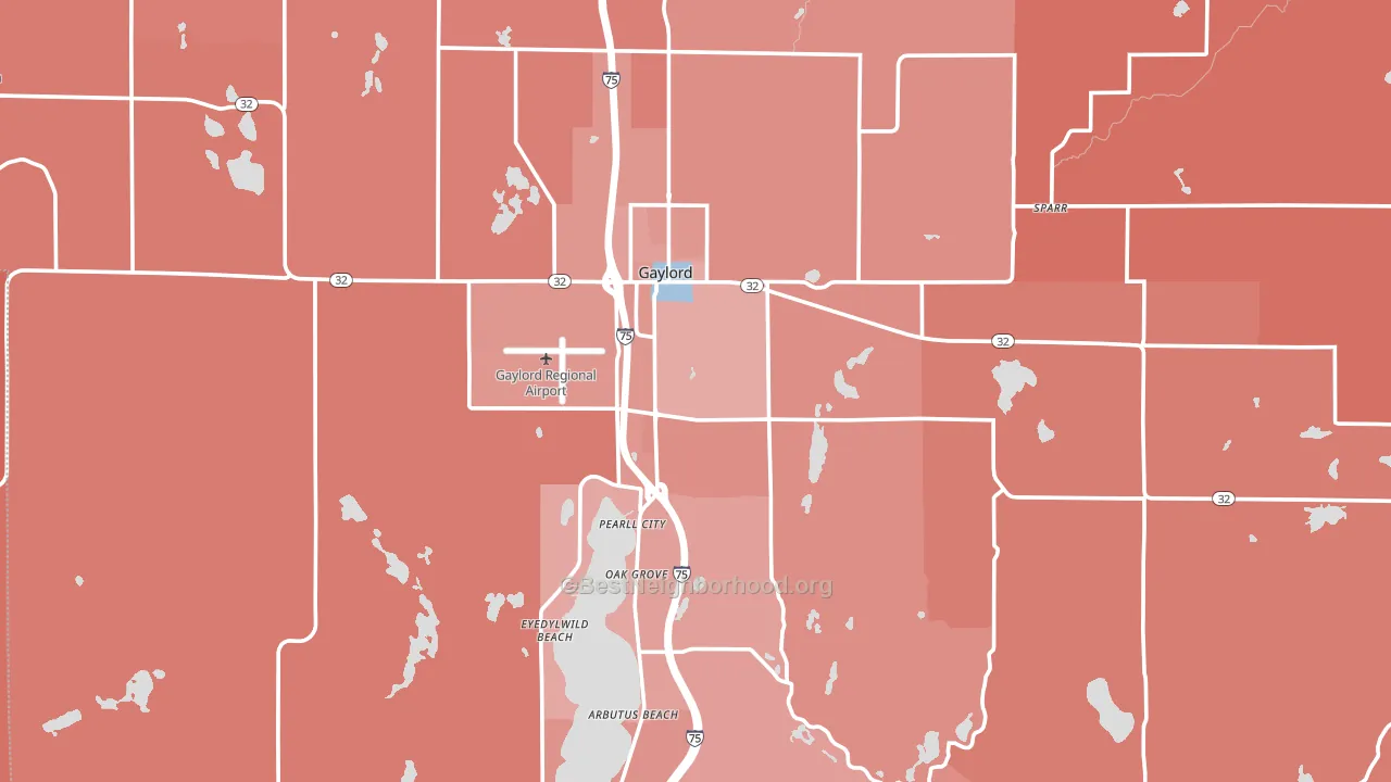 Otsego County, MI block-group political-lean map
