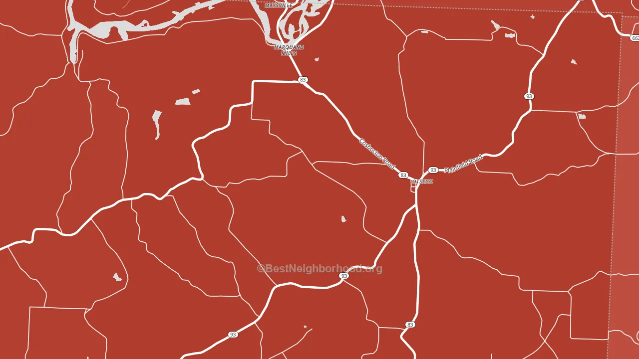 Otsego, OH block-group political-lean map