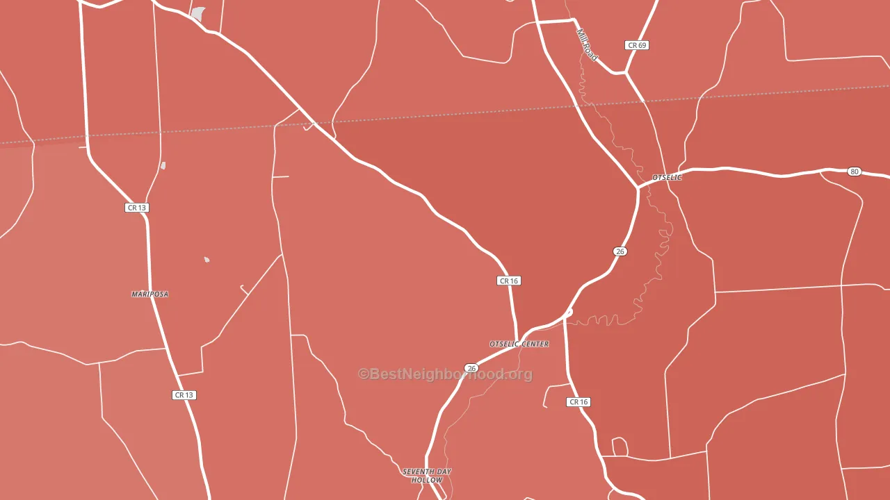 Otselic Center, NY block-group political-lean map