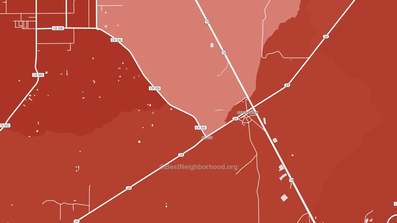 Otter Creek, FL block-group political-lean map