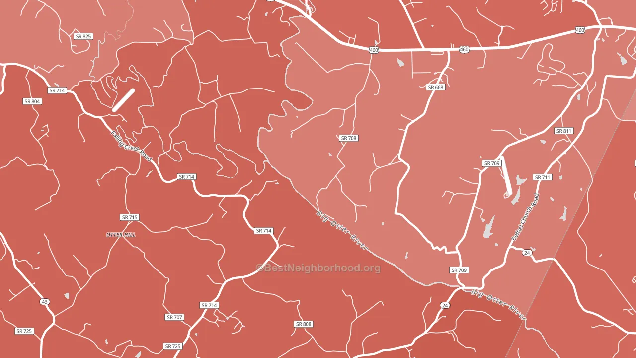 Otter Hill, VA block-group political-lean map