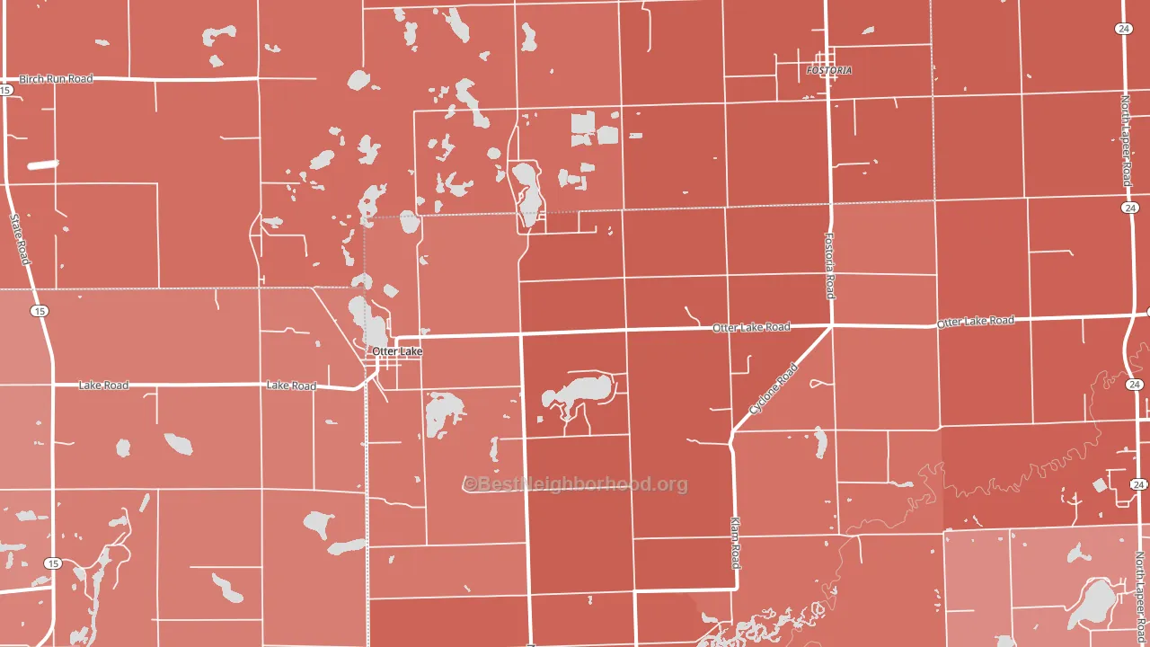 Otter Lake, MI block-group political-lean map