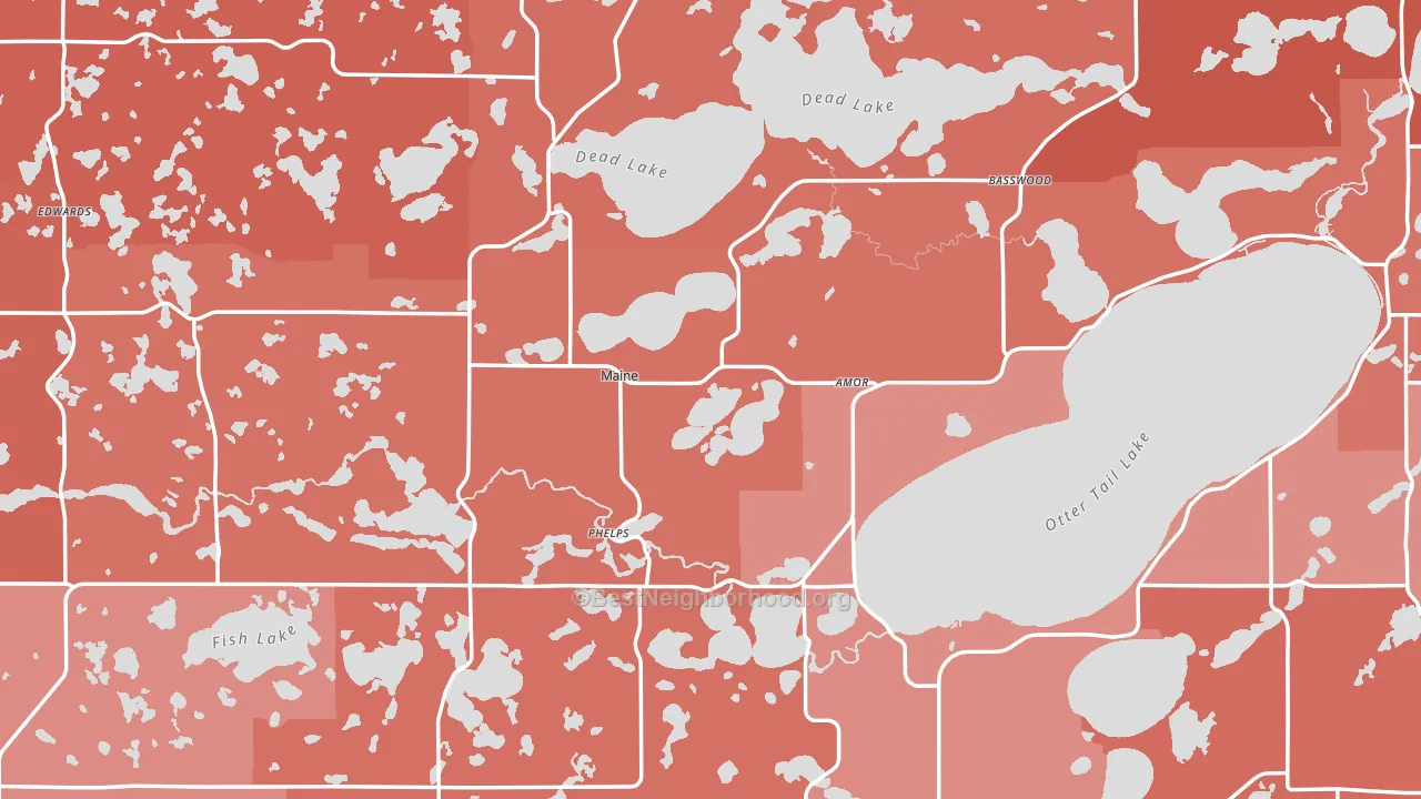 Otter Tail County, MN block-group political-lean map
