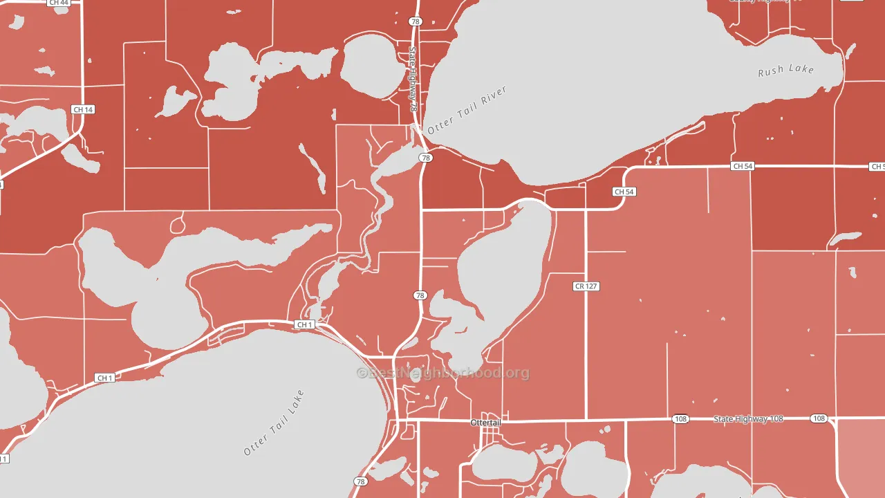Ottertail, MN block-group political-lean map