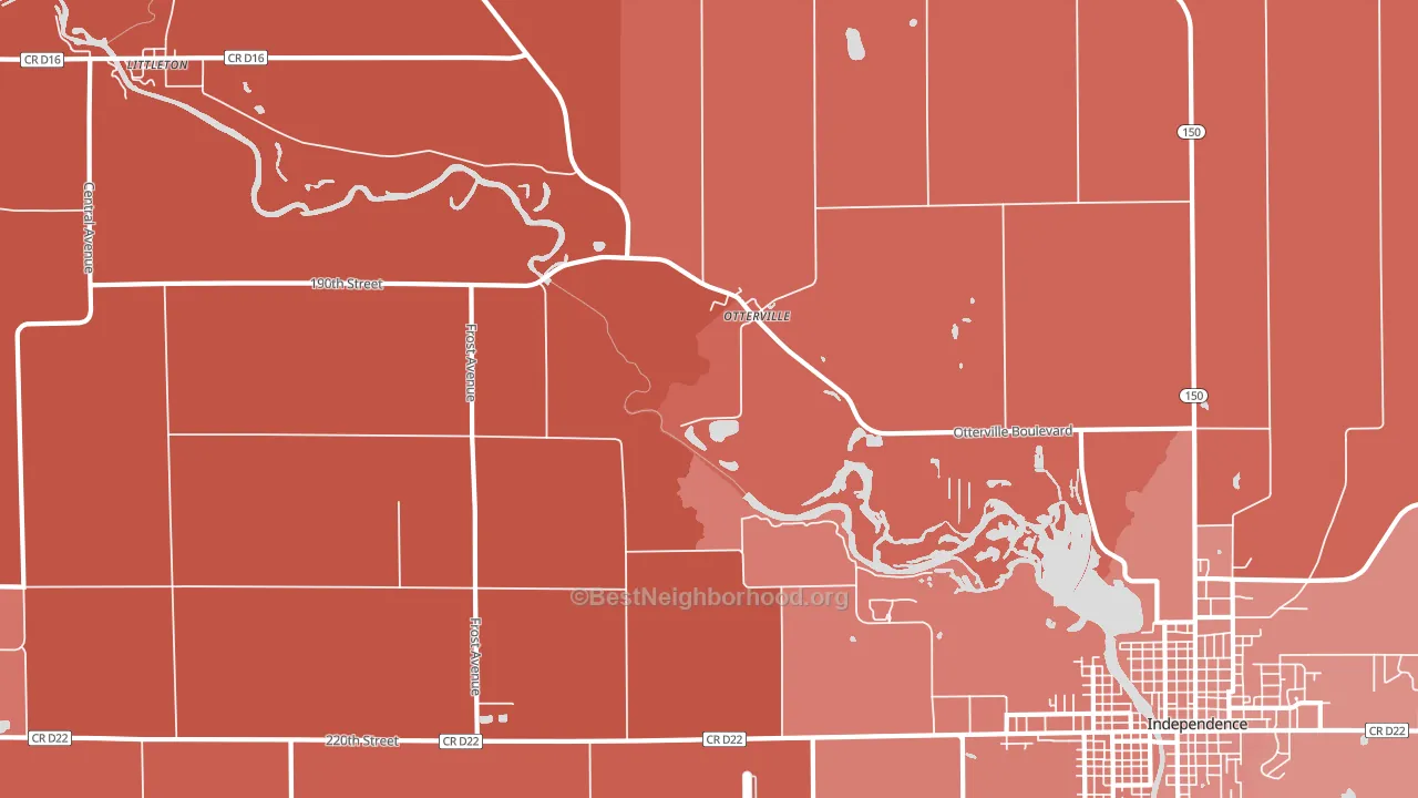 Otterville, IA block-group political-lean map