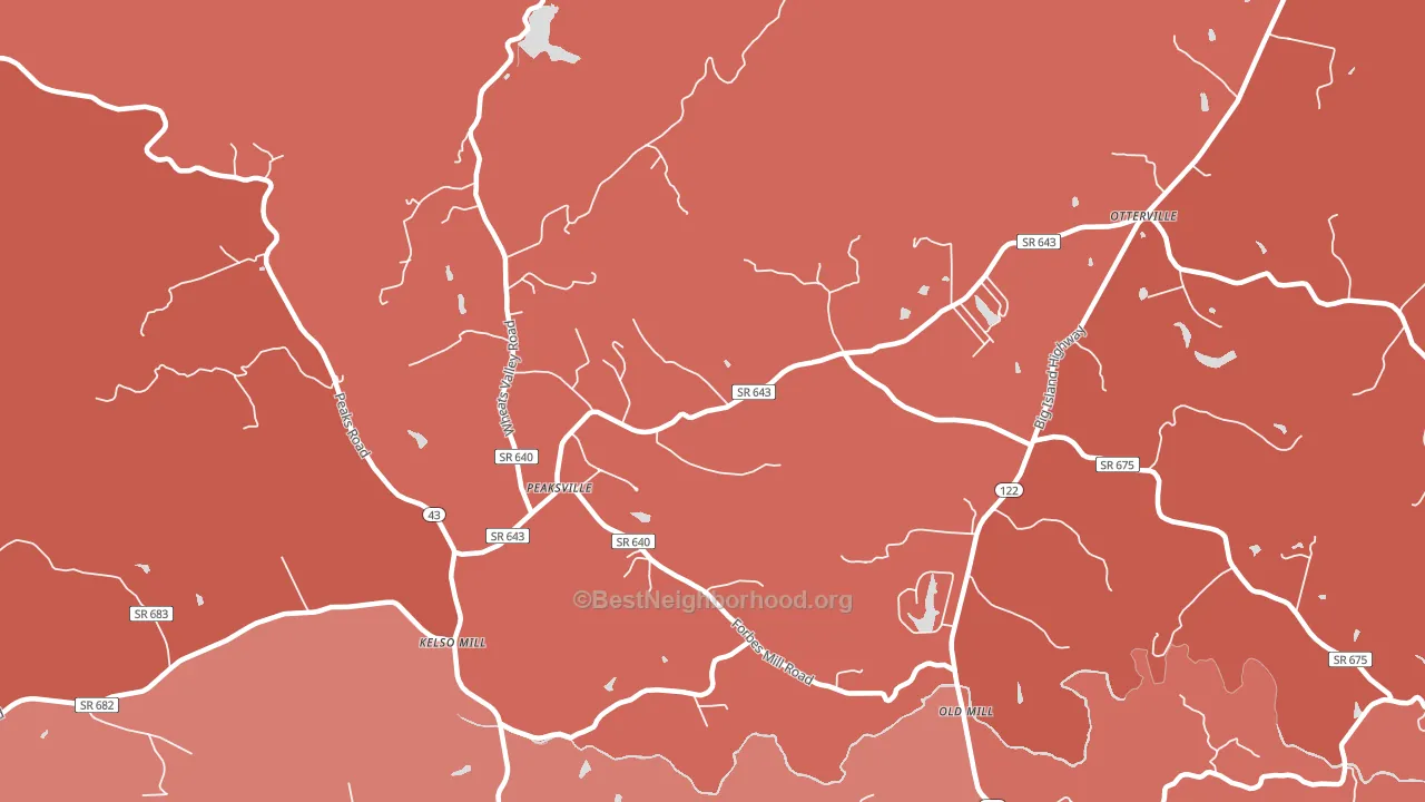 Otterville, VA block-group political-lean map