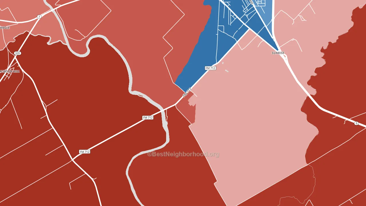 Otto, TX block-group political-lean map