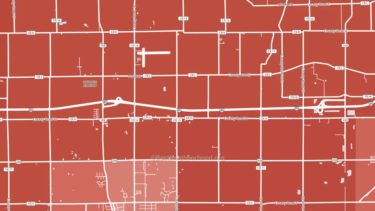 Ottokee, OH block-group political-lean map