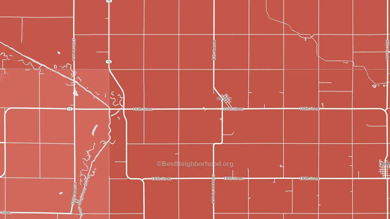 Ottosen, IA block-group political-lean map