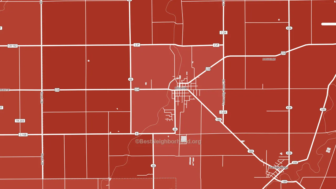 Ottoville, OH block-group political-lean map