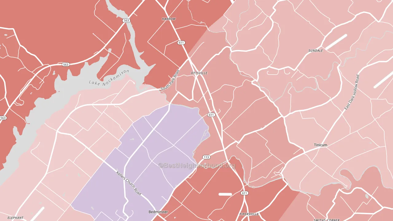 Ottsville, PA block-group political-lean map