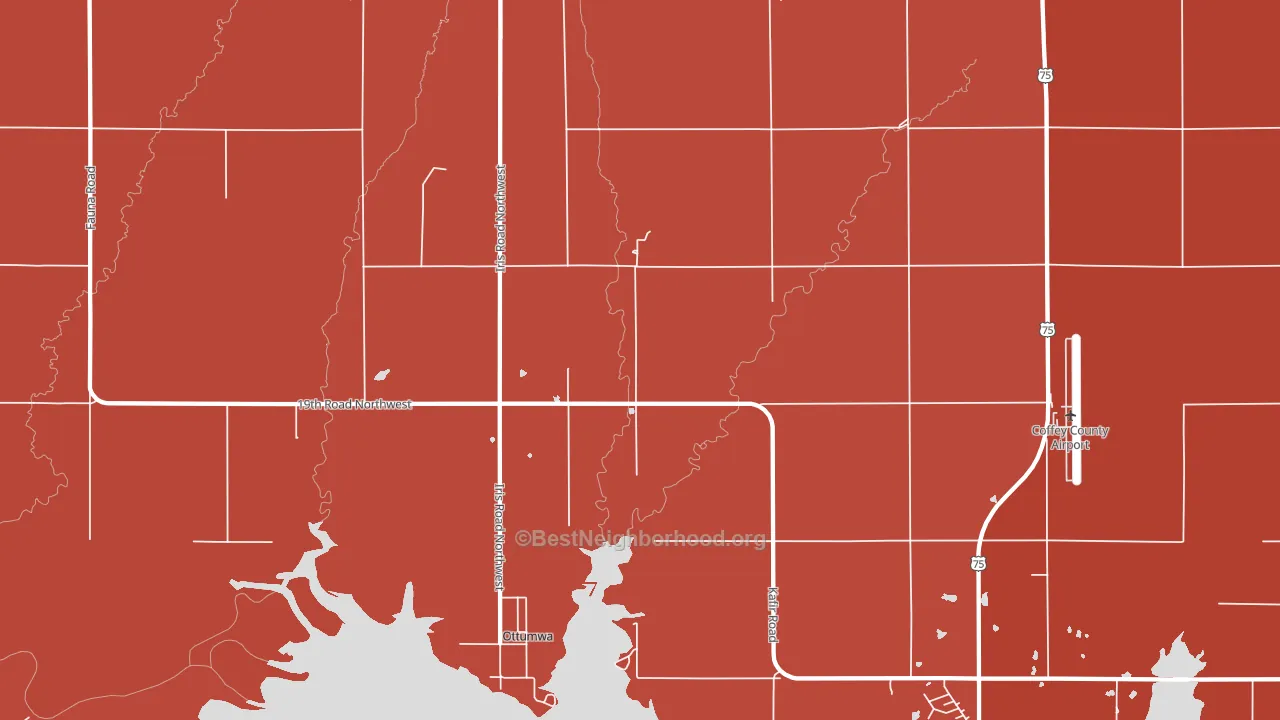 Ottumwa, KS block-group political-lean map
