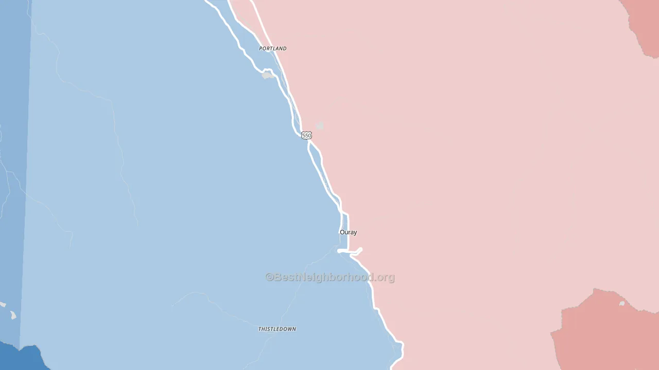 Ouray, CO block-group political-lean map