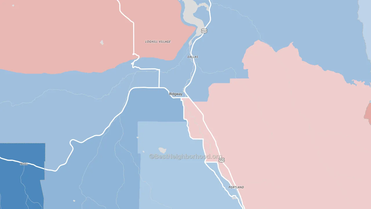 Ouray County, CO block-group political-lean map