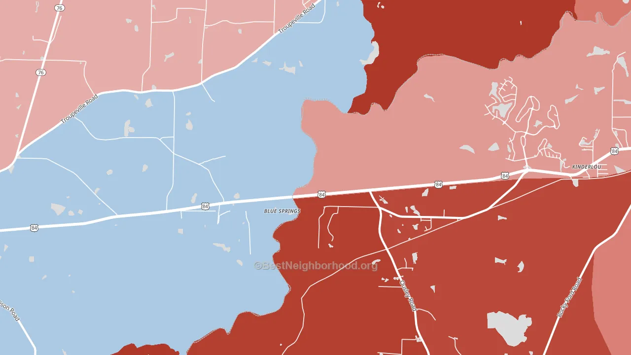 Ousley, GA block-group political-lean map