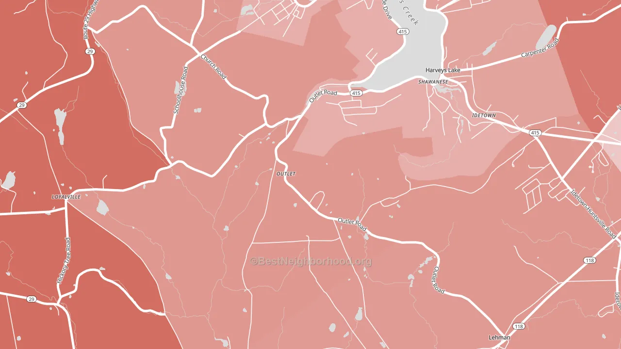 Outlet, PA block-group political-lean map