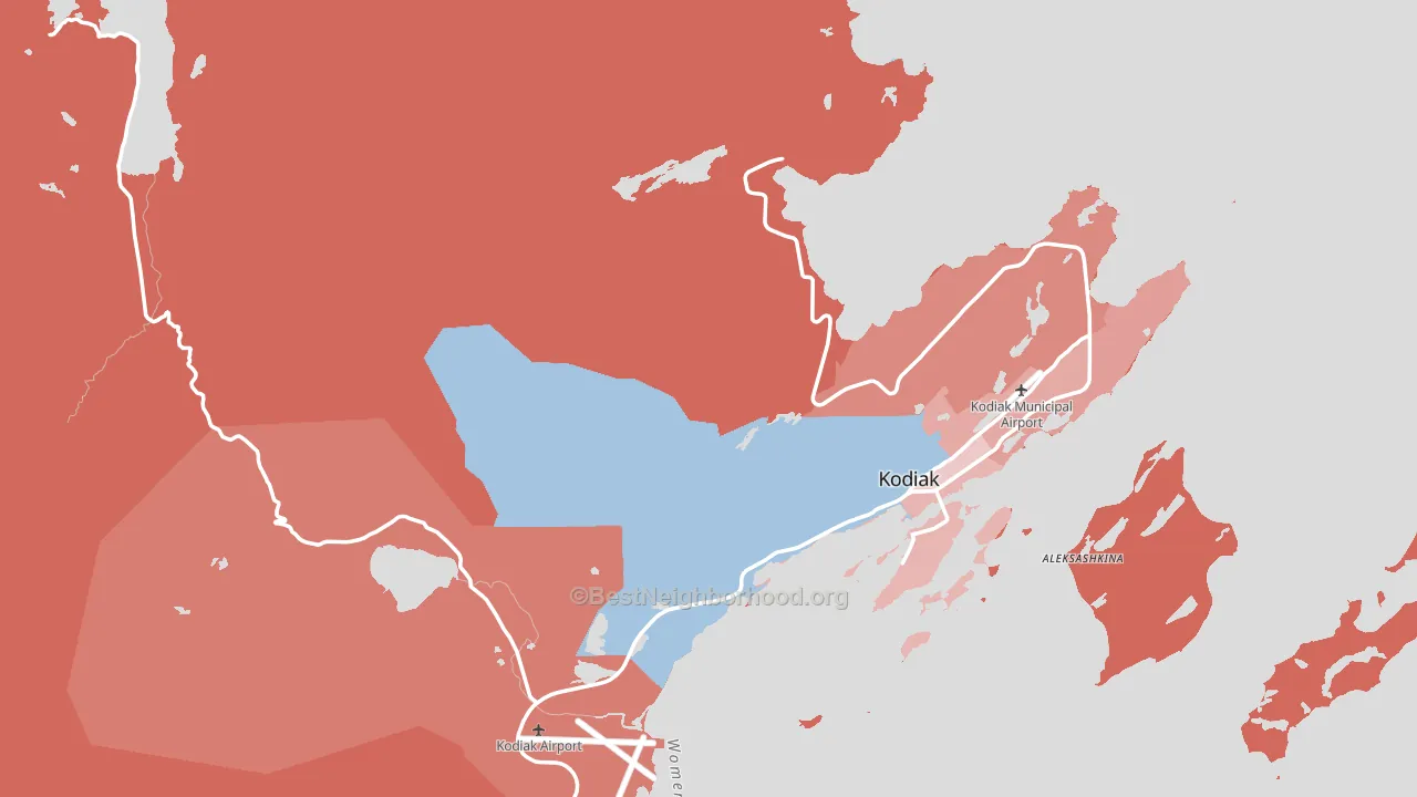Ouzinkie, AK block-group political-lean map
