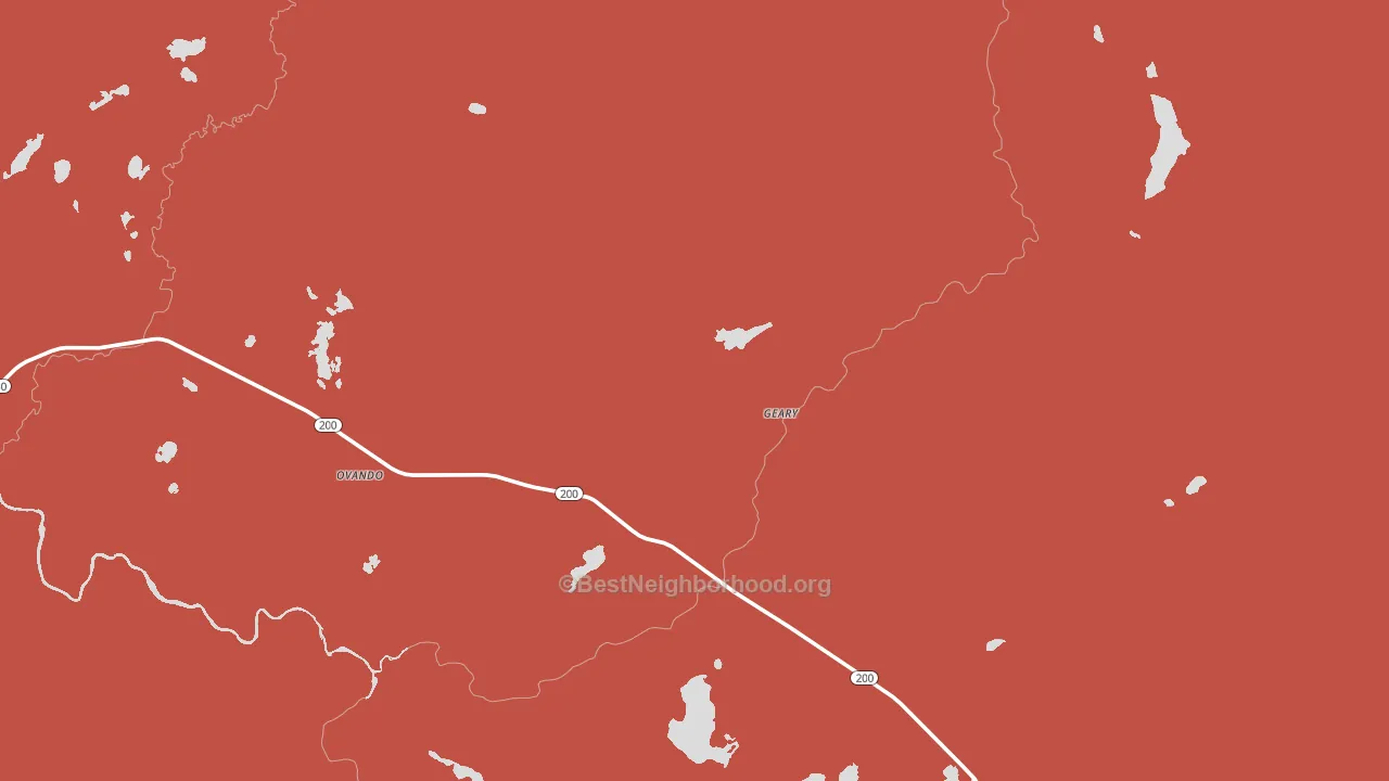Ovando, MT block-group political-lean map