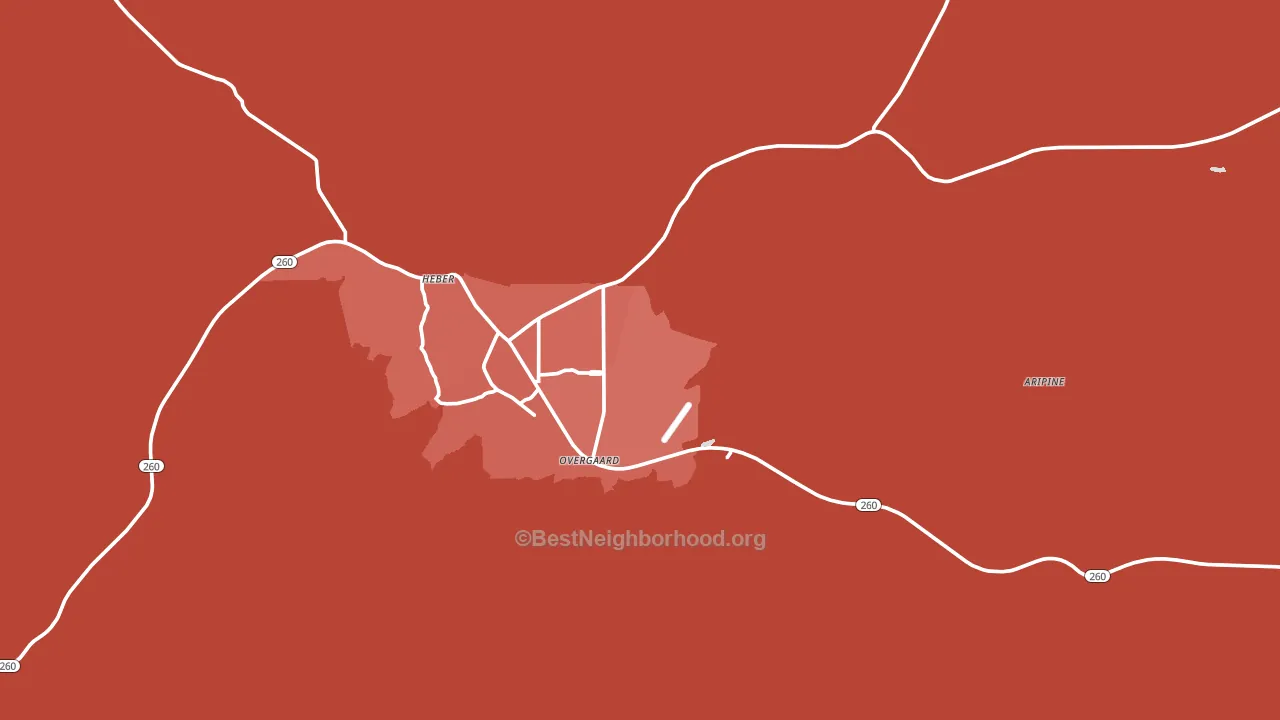 Overgaard, AZ block-group political-lean map