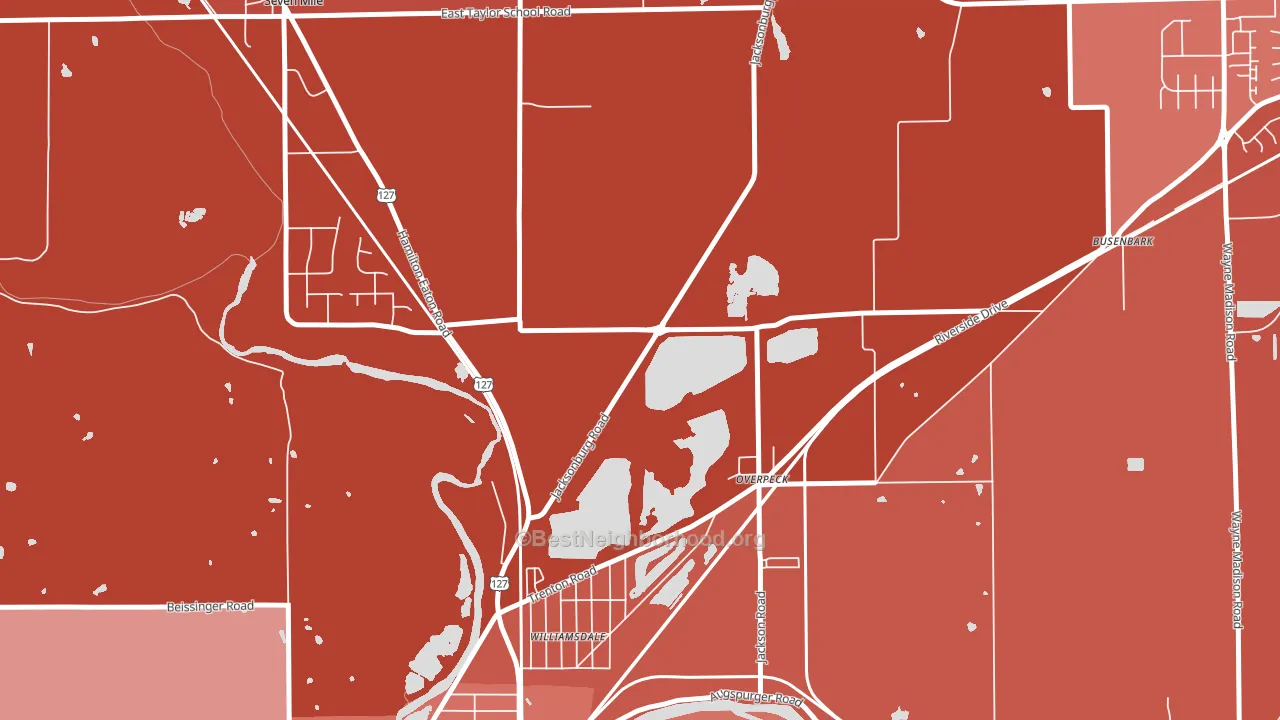 Overpeck, OH block-group political-lean map