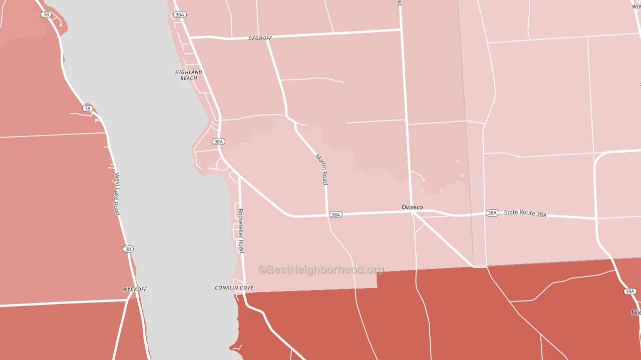 Owasco, NY block-group political-lean map
