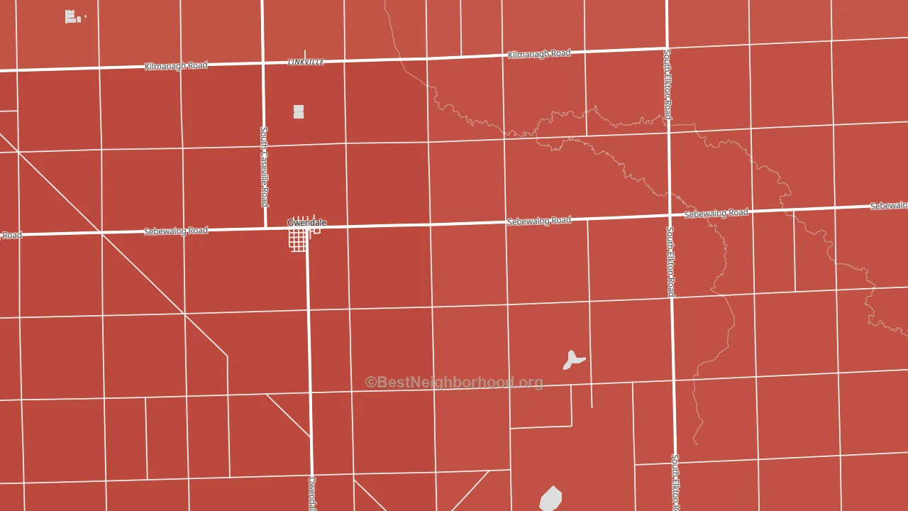 Owendale, MI block-group political-lean map
