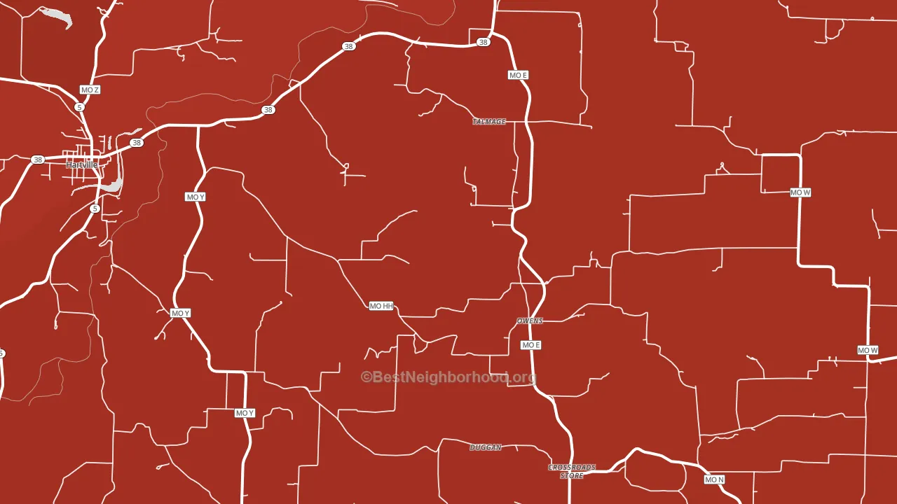 Owens, MO block-group political-lean map