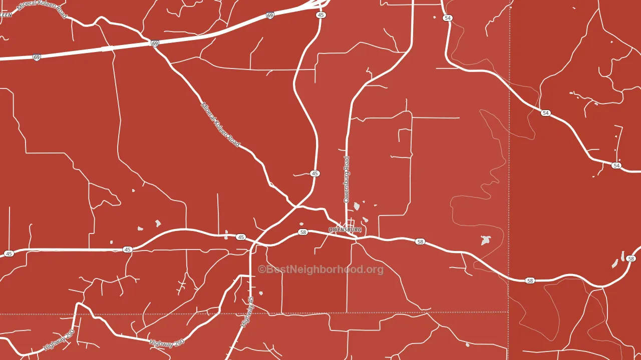 Owensburg, IN block-group political-lean map