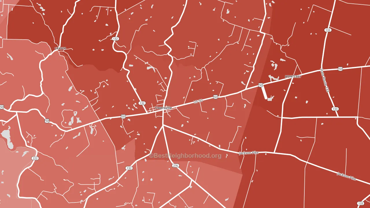 Owensville, OH block-group political-lean map