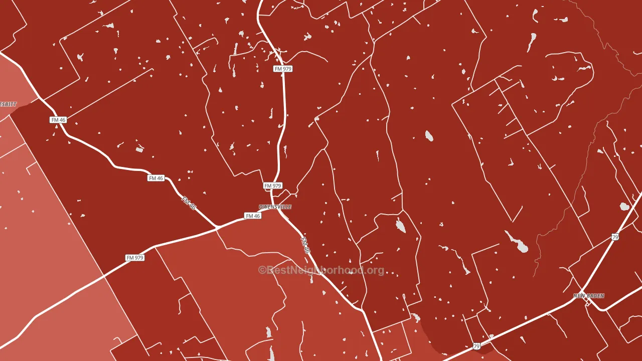 Owensville, TX block-group political-lean map
