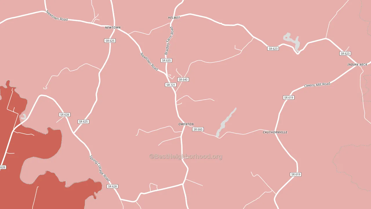 Owenton, VA block-group political-lean map