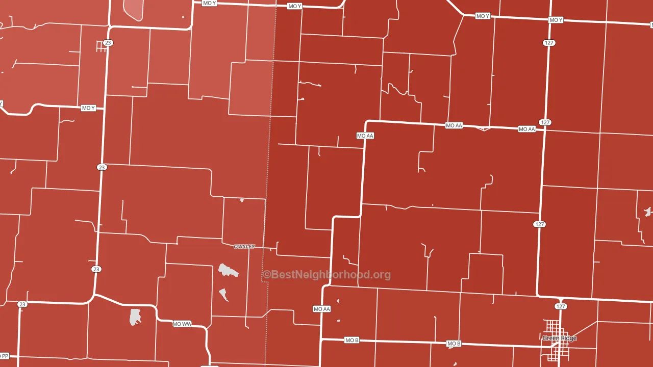 Owsley, MO block-group political-lean map