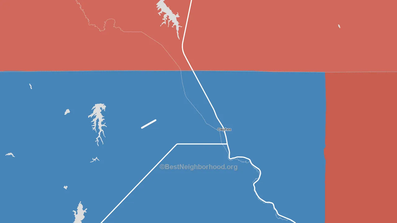 Owyhee, NV block-group political-lean map