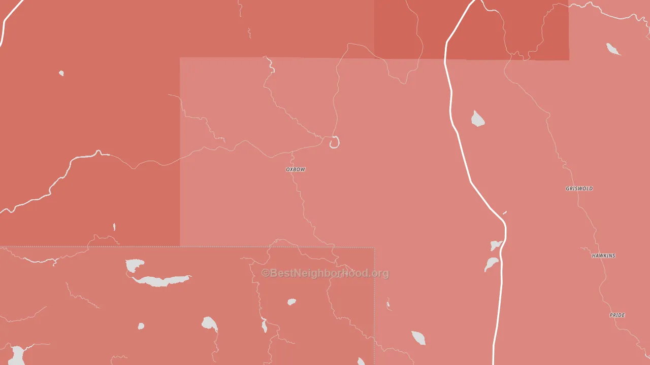 Oxbow, ME block-group political-lean map