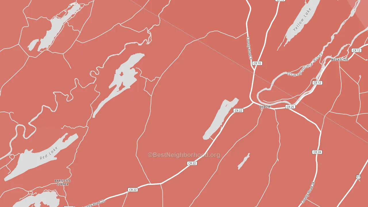 Oxbow, NY block-group political-lean map