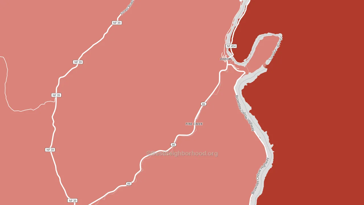 Oxbow, OR block-group political-lean map