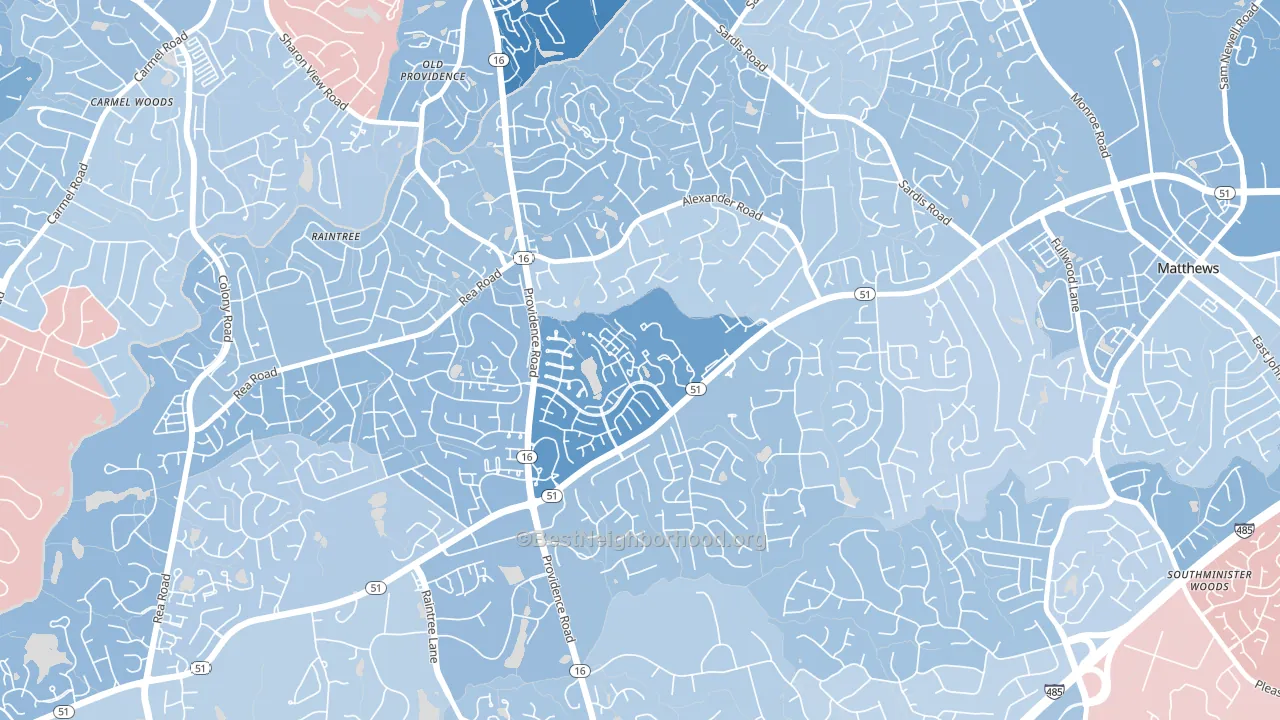 Oxford Hunt, Charlotte, NC block-group political-lean map