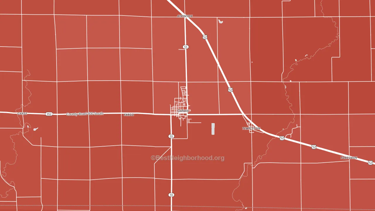 Oxford, IN block-group political-lean map
