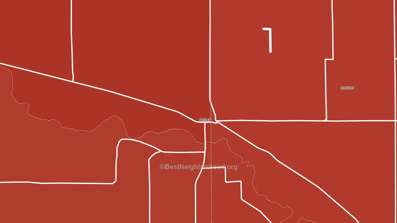 Oxford, NE block-group political-lean map