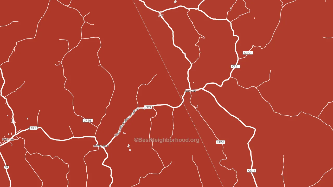 Oxford, WV block-group political-lean map