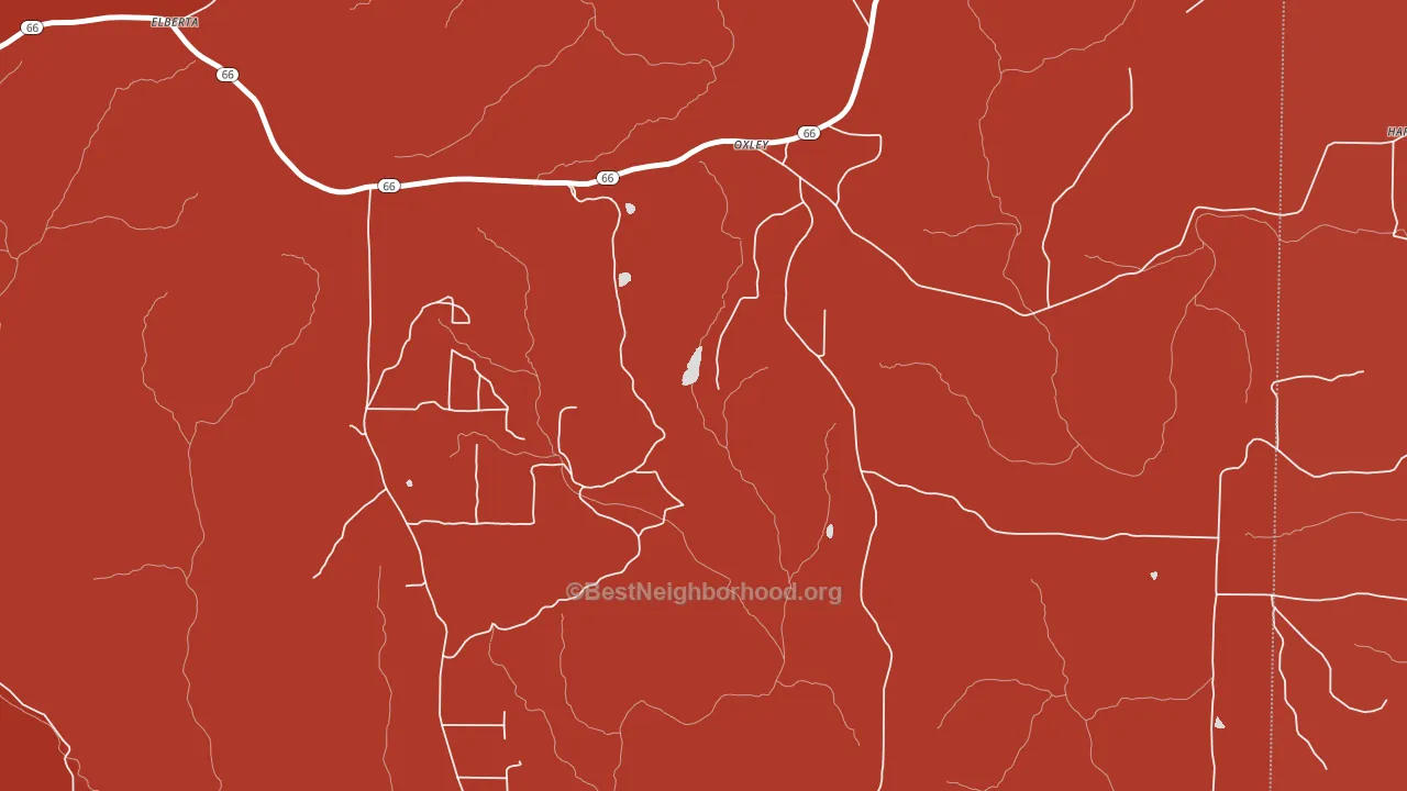 Oxley, AR block-group political-lean map