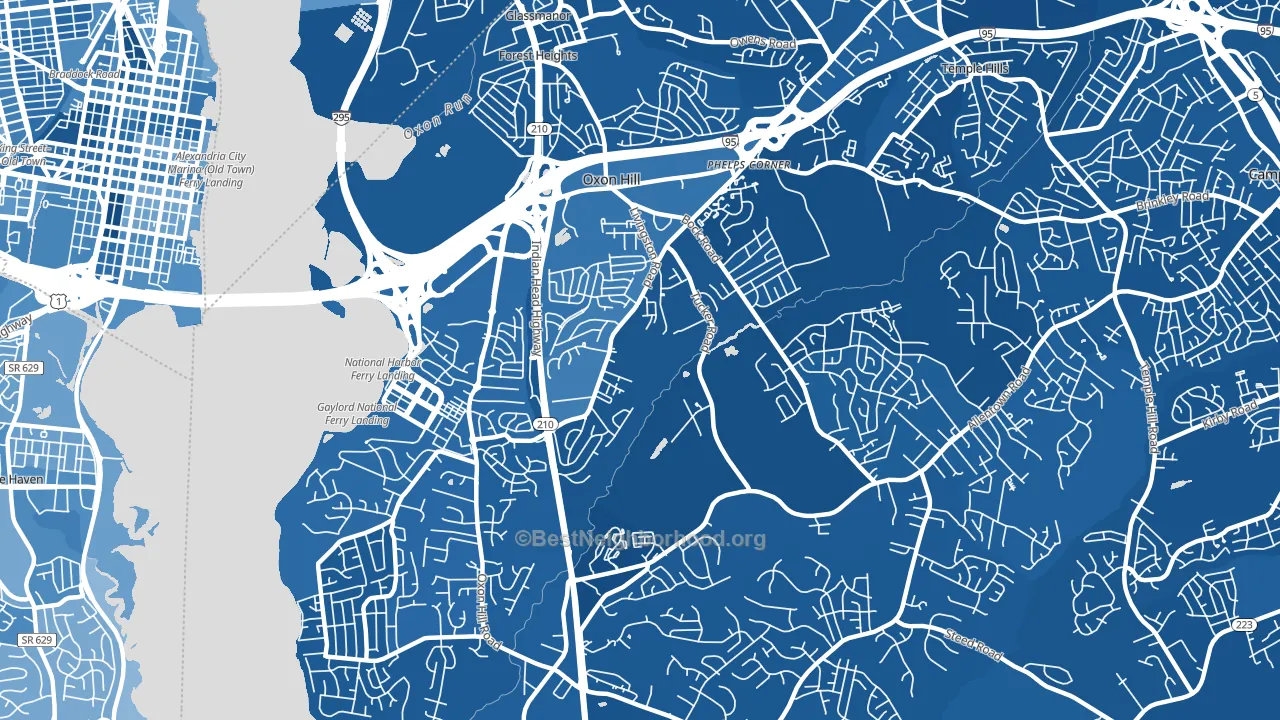 Oxon Hill, MD block-group political-lean map