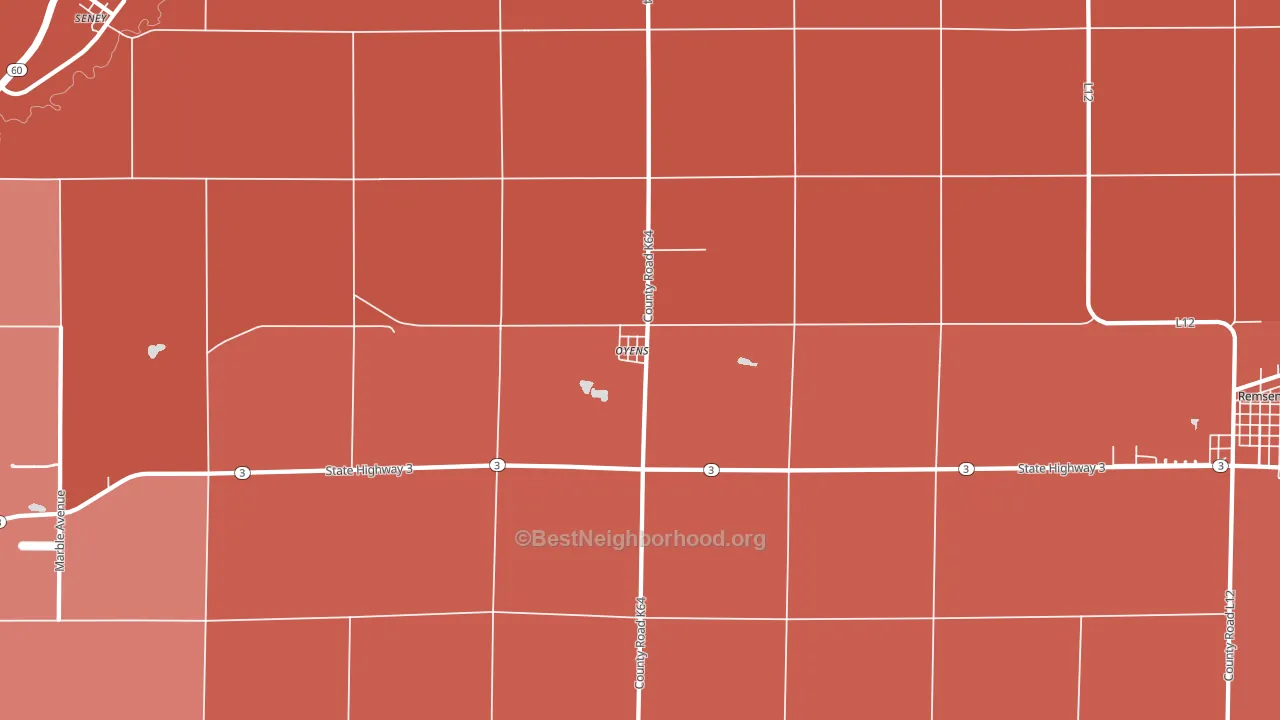 Oyens, IA block-group political-lean map