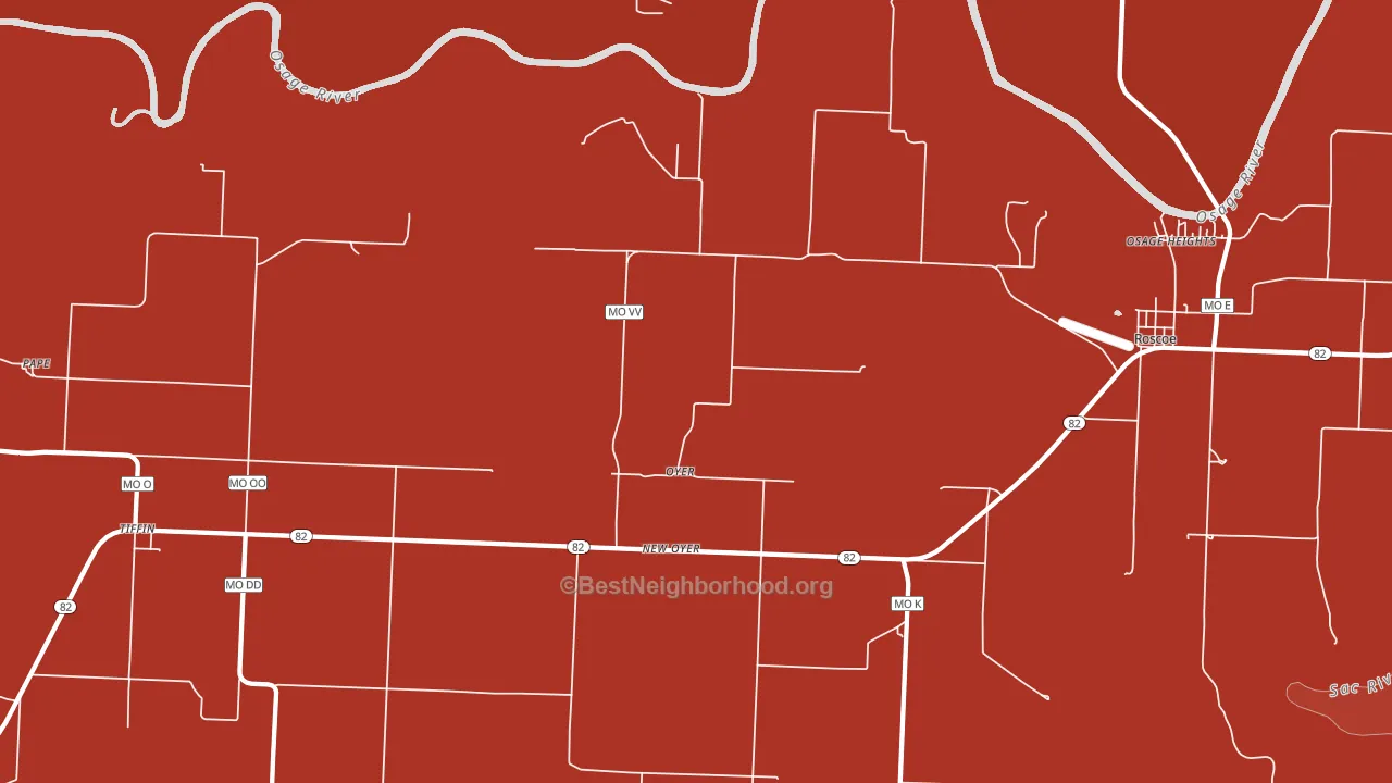 Oyer, MO block-group political-lean map