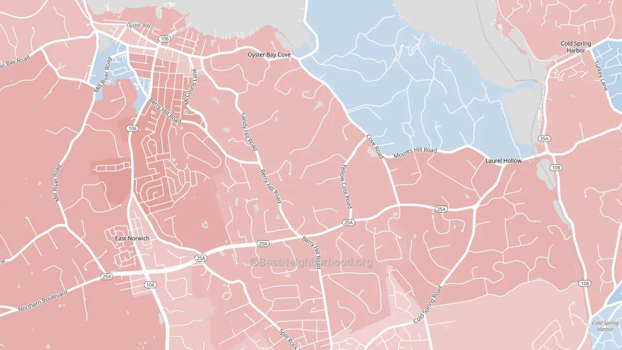 Oyster Bay Cove, NY block-group political-lean map