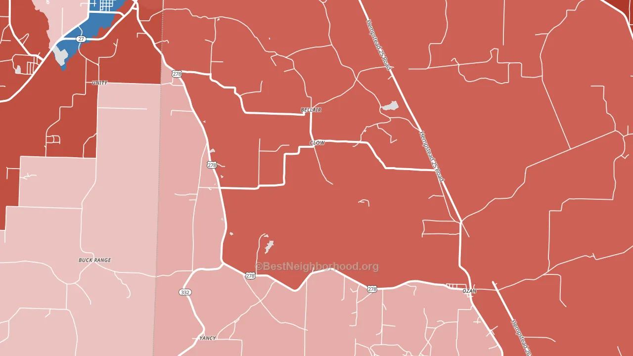 Ozan, AR block-group political-lean map
