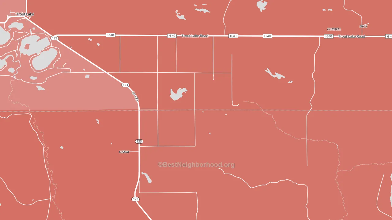 Ozark, MI block-group political-lean map