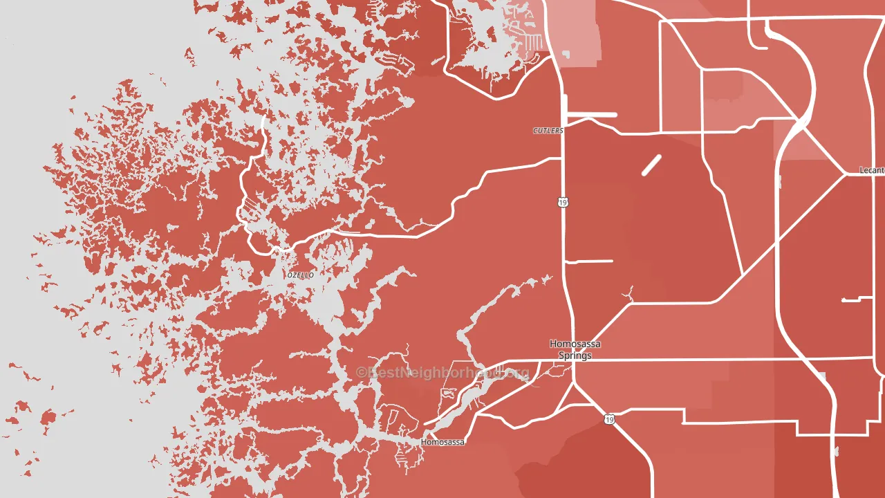 Ozello, FL block-group political-lean map