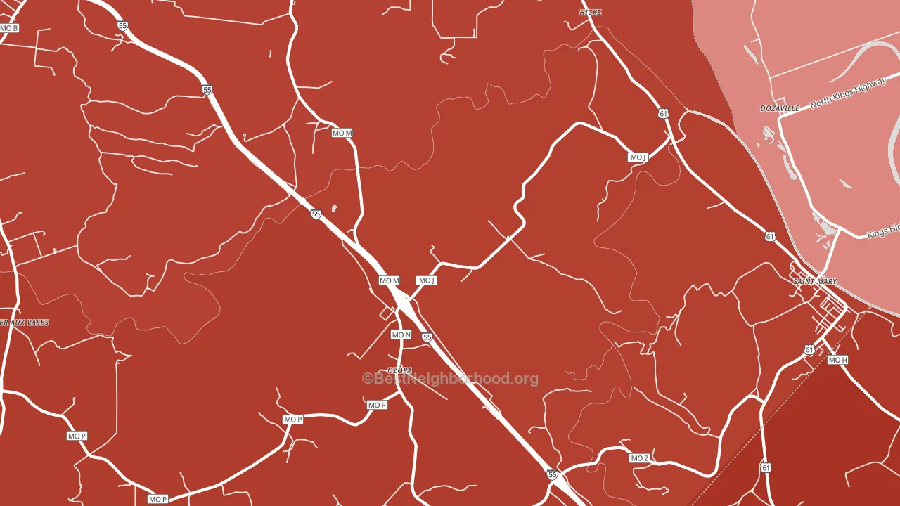 Ozora, MO block-group political-lean map