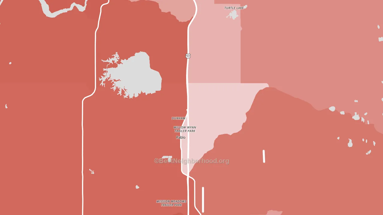 Pablo, MT block-group political-lean map